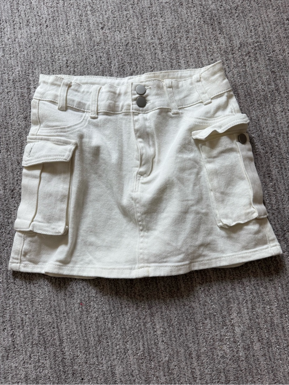 Women's White Cargo Pocket Skirt